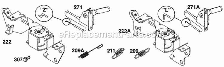 Page G Diagram and Parts List for 290447-0041-01  Briggs and Stratton Engine
